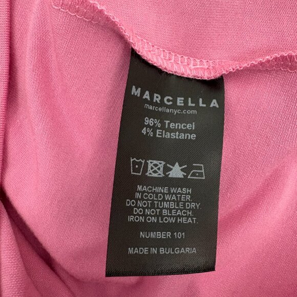 Marcella Seta Top Size S Pink Long Sleeve Asymmetric Cutout Crewneck Fitted - Picture 6 of 6